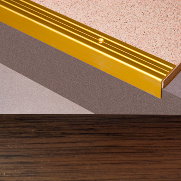 Ideal — Г-образный алюминиевый порог Орех 24х20х1800 мм. Пластал Д3 Л