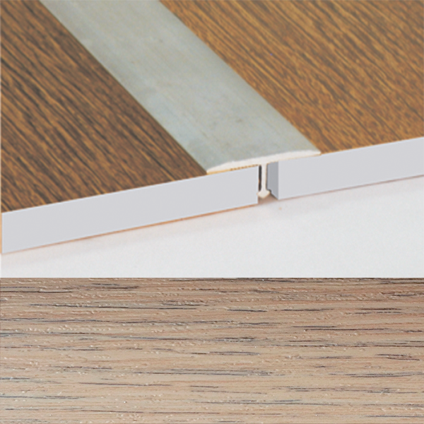 Ideal — Порог т-образный алюминиевый для пола Дуб беленый 26х8х1800 мм. Т26 универсальный