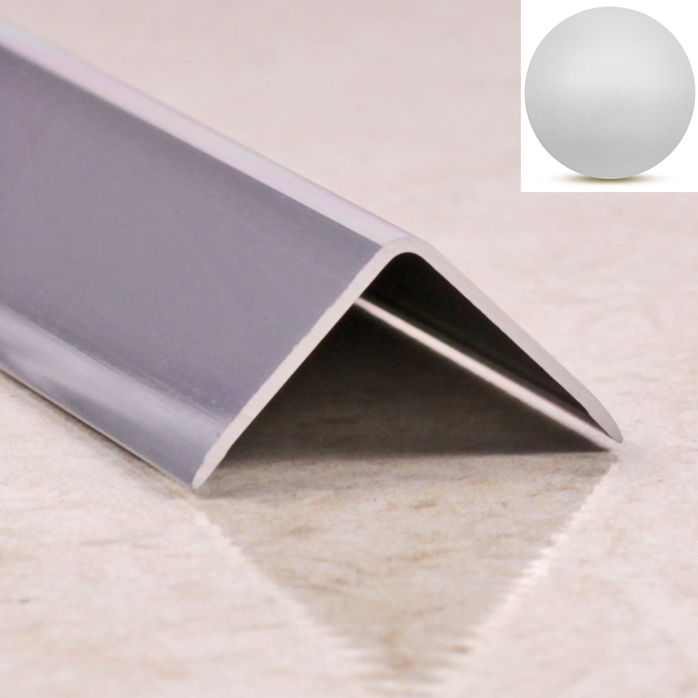 Ideal — Алюминиевый уголок наружный серебро матовое 20х20х2700 мм. со скошенными краями