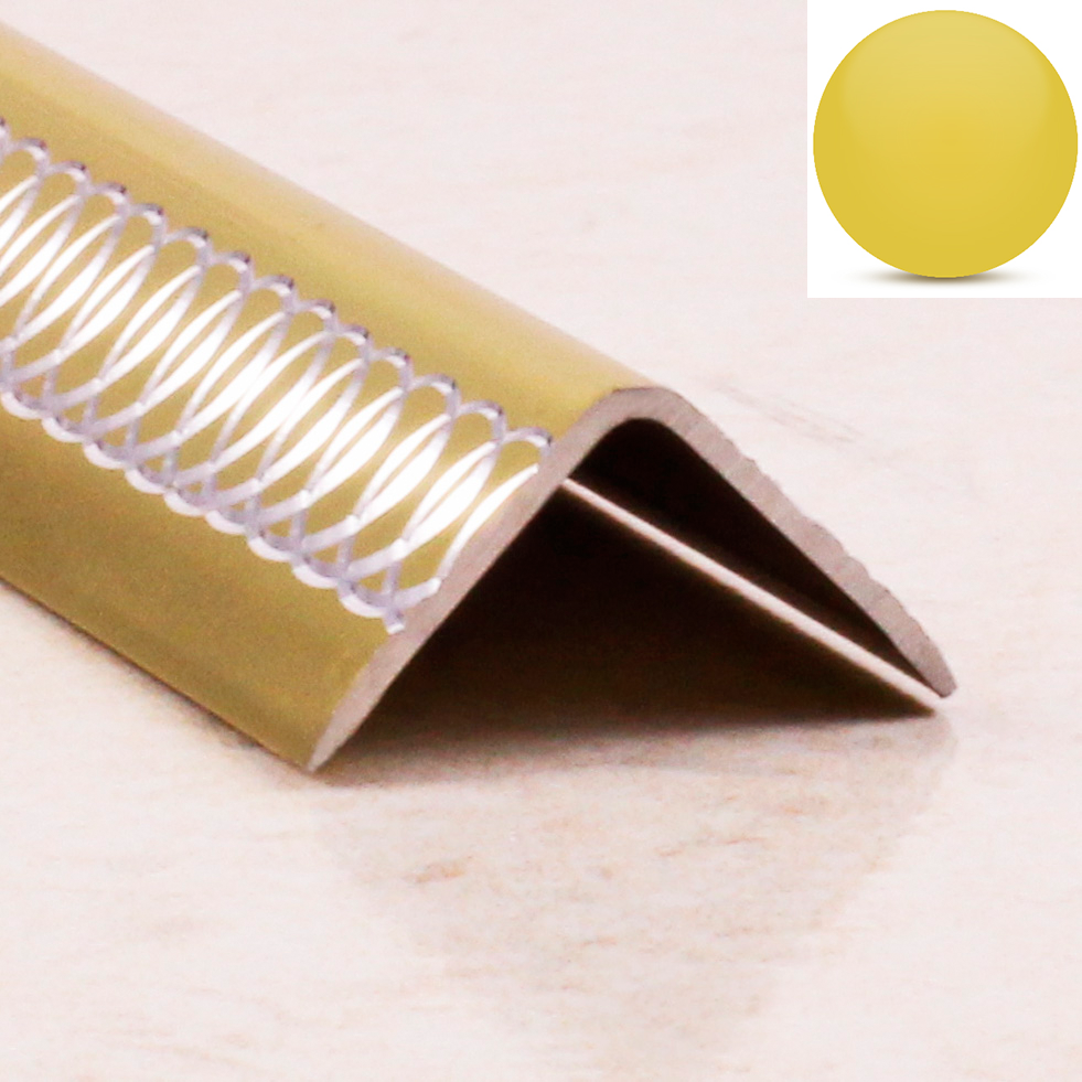 Ideal — Алюминиевый уголок наружный с гравировкой основа золото 20х20х2700 мм. со скошенными краями