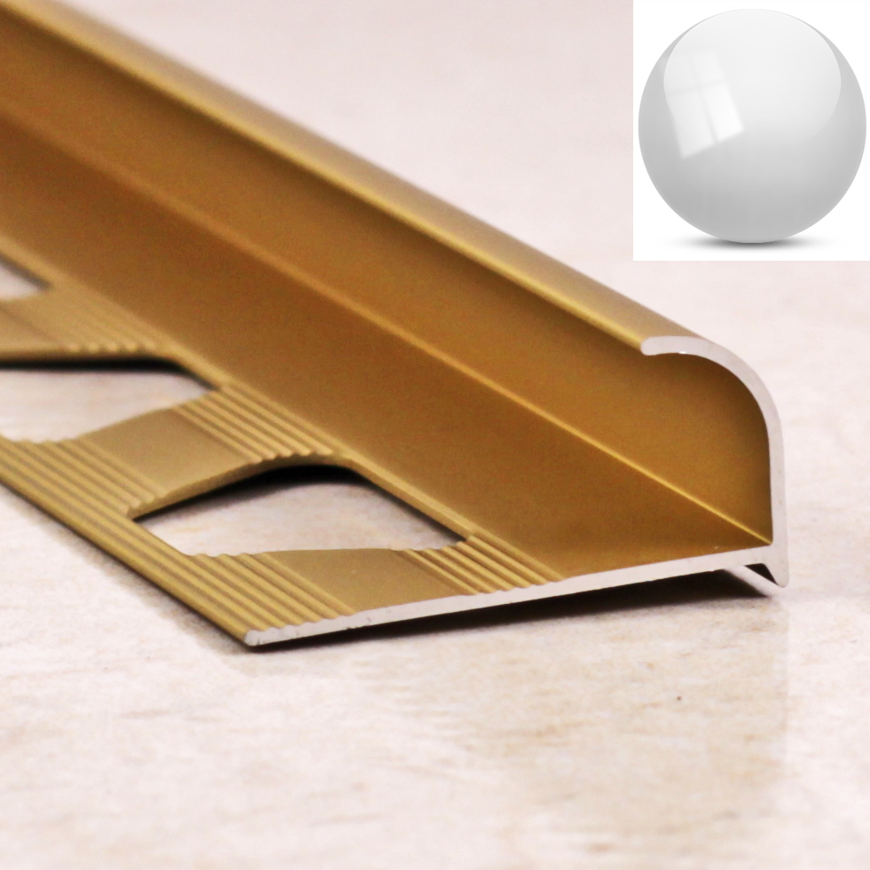 Ideal — Алюминиевая раскладка для плитки наружная серебро глянец 10 мм. длина 2700 мм.