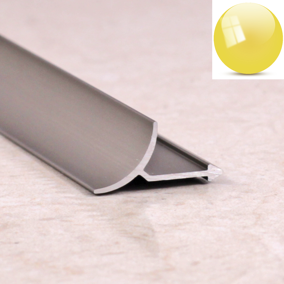 Ideal — Алюминиевая раскладка для плитки внутренняя золото глянец 9 мм. длина 2700 мм. универсальная