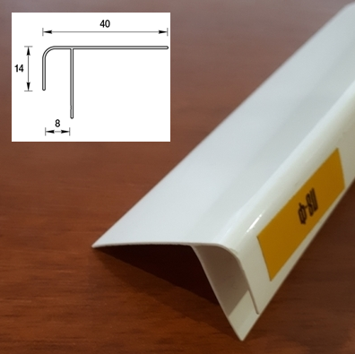 Ideal — F-профиль 40мм ПВХ 3 метра Белый Глянцевый для панелей толщиной 7-8 мм. Идеал