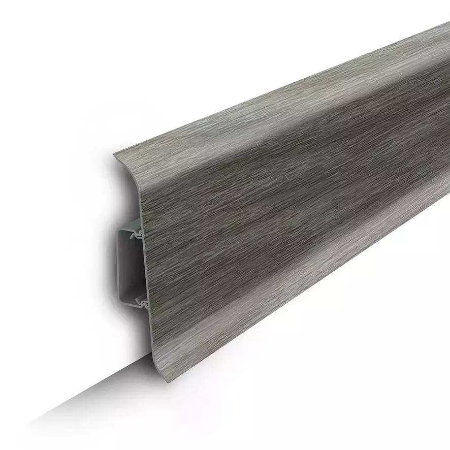 Ideal — Напольный пластиковый плинтус пвх Идеал Классик c85 210 Дуб Пепельный (ideal Classic 85х22х2200 мм)