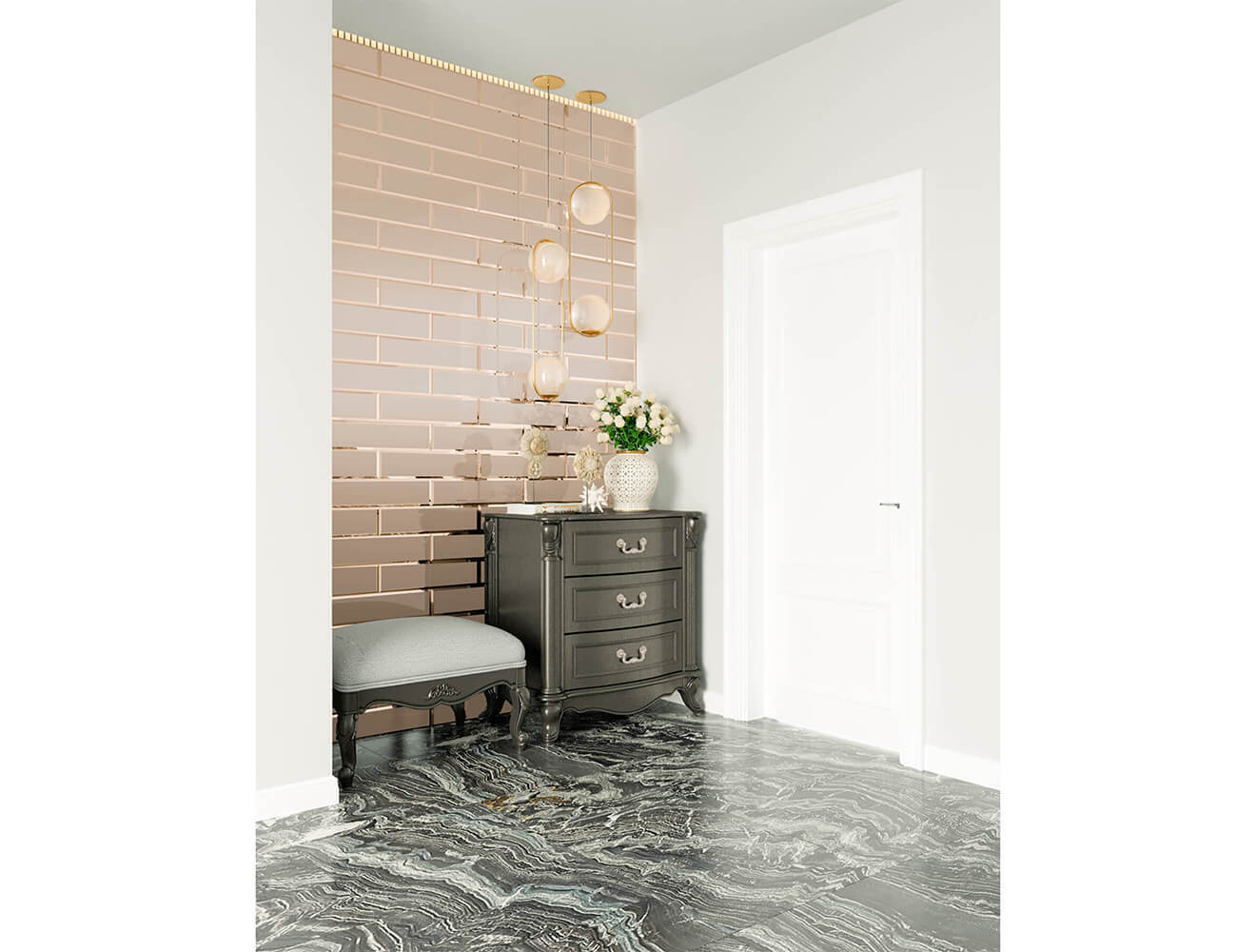 Ideal — Прямоугольное зеркальная панно с фацетом бронза матовая — Ideal, pryamougolnaya zerkalnaya plitka