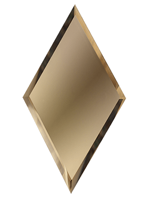 Ideal — Зеркальная плитка ромб с фацетом Бронза матовая 20х34 см. ДСТ — Ideal, zerkalnaya plitka romby