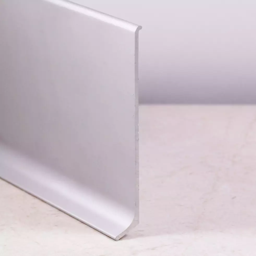 Ideal — Плинтус алюминиевый напольный 40 мм ПЛ-40 белый муар 3м (40x10x3000мм)