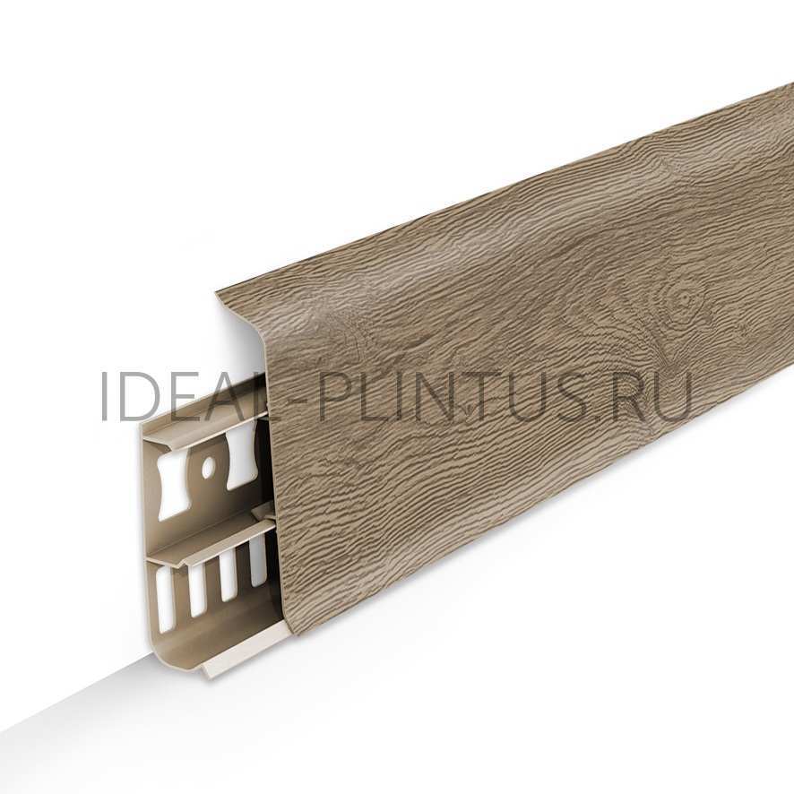 Ideal — Напольный пластиковый плинтус пвх Деконика D70 205 Дуб капучино (ideal Deconika 70х21х2200 мм)