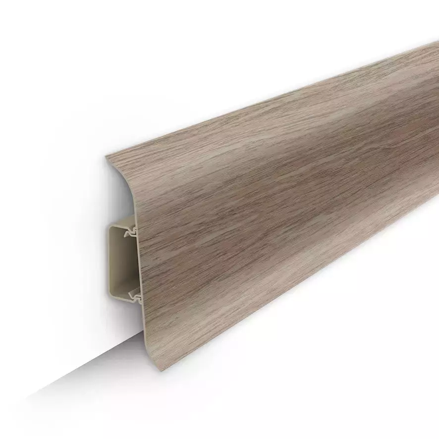 Ideal — Напольный пластиковый плинтус пвх Идеал Классик c70 211 Дуб рустик (ideal Classic 70х22х2200 мм)