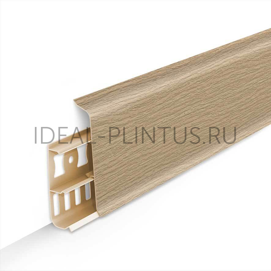Ideal — Напольный пластиковый плинтус пвх Деконика D85 212 Дуб светлый (ideal Deconika 85х21х2200 мм)