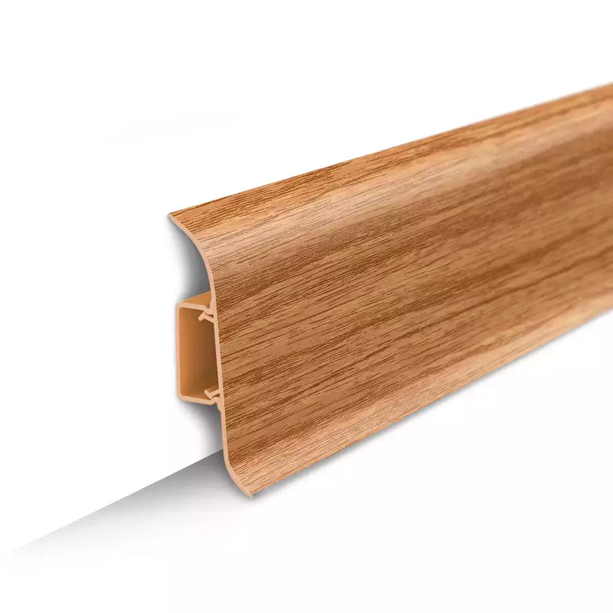 Ideal — Напольный пластиковый плинтус пвх Идеал Классик c70 241 Вишня (ideal Classic 70х22х2200 мм) — Ideal, napolnye plintusy