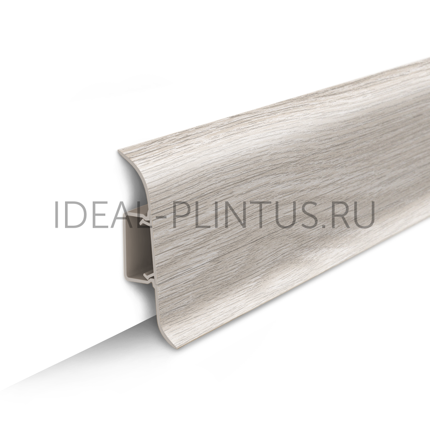 Ideal — Напольный пластиковый плинтус пвх Идеал Классик c55 251 Ясень (ideal Classic 55х22х2200 мм)