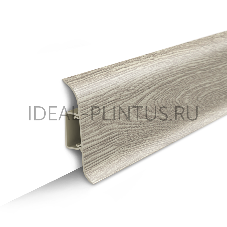 Ideal — Напольный пластиковый плинтус пвх Идеал Классик c55 229 Дуб латте (ideal Classic 55х22х2200 мм)