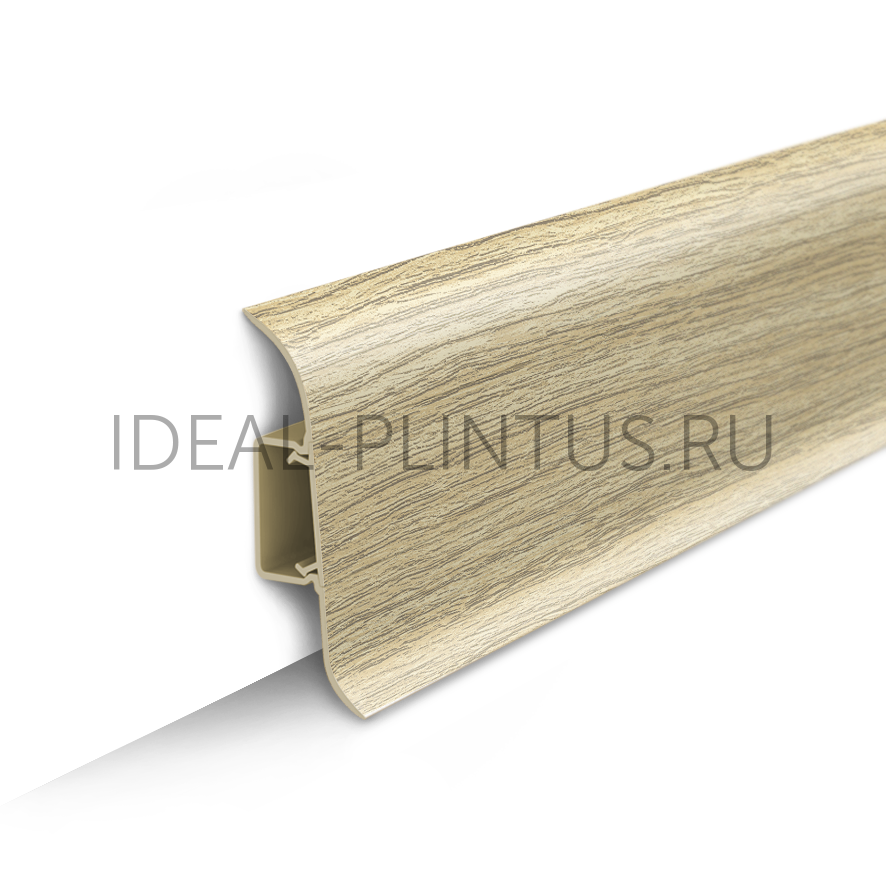 Ideal — Напольный пластиковый плинтус пвх Идеал Классик c55 213 Дуб северный (ideal Classic 55х22х2200 мм)