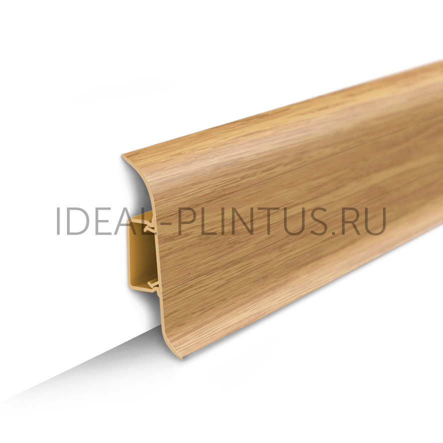 Ideal — Напольный пластиковый плинтус пвх Идеал Классик c55 212 дуб светлый (ideal Classic 55х22х2200 мм)