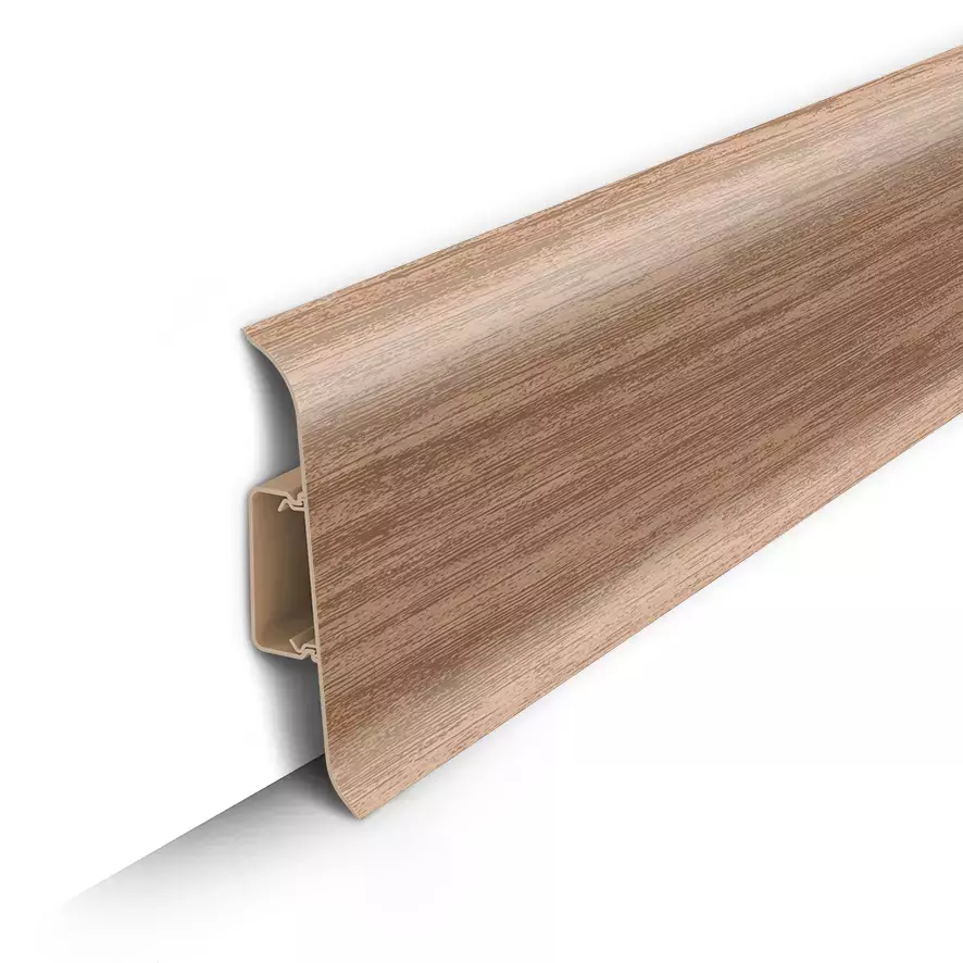 Ideal — Напольный пластиковый плинтус пвх Идеал Классик c85 203 Дуб Беленый (ideal Classic 85х22х2200 мм)