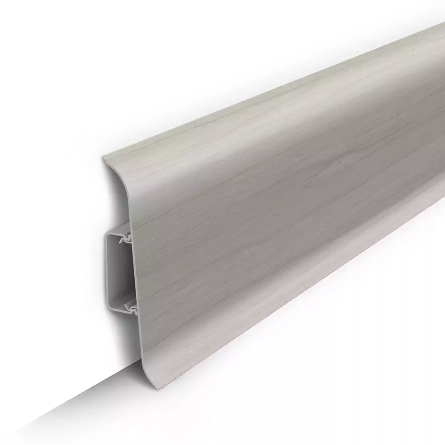 Ideal — Напольный пластиковый плинтус пвх Идеал Классик c85 268 Клен серый (ideal Classic 85х22х2200 мм)