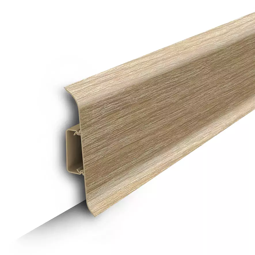 Ideal — Напольный пластиковый плинтус пвх Идеал Классик c85 218 Дуб европейский (ideal Classic 85х22х2200 мм)