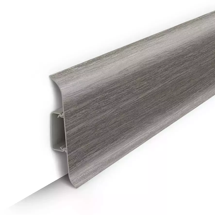 Ideal — Напольный пластиковый плинтус пвх Идеал Классик c85 296 Орех серый (ideal Classic 85х22х2200 мм)