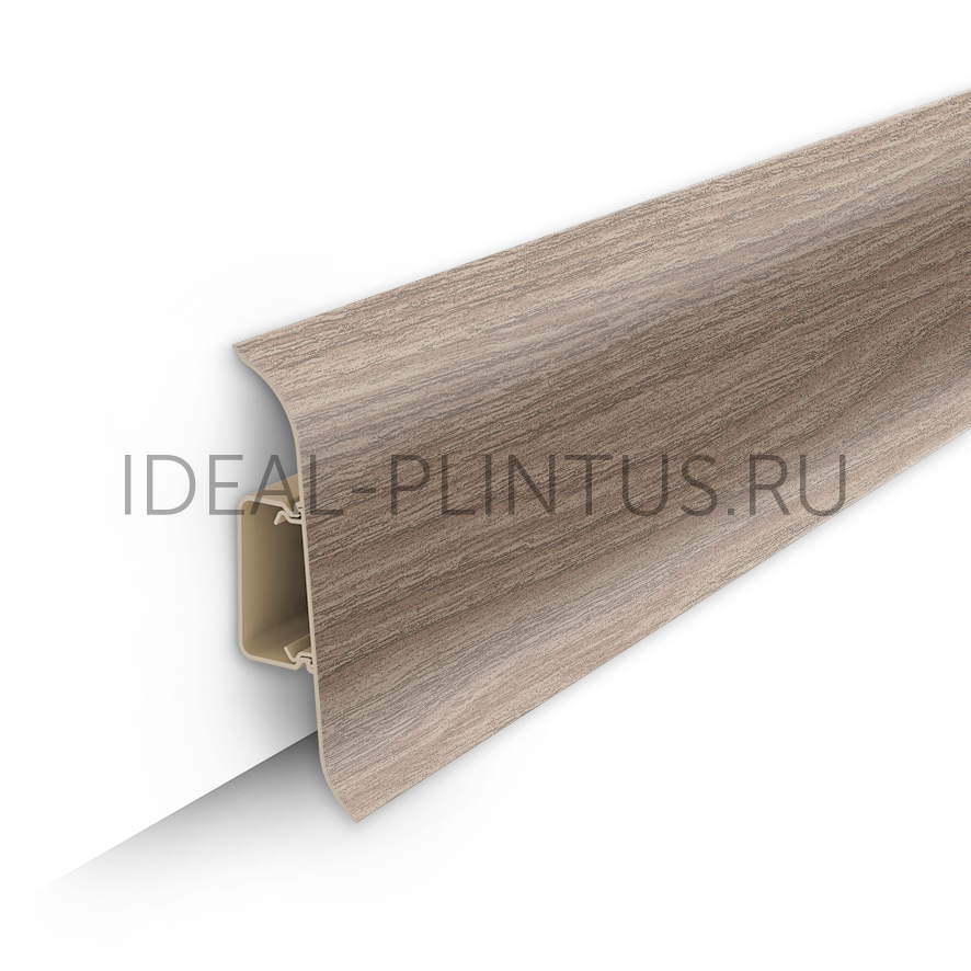 Ideal — Напольный пластиковый плинтус пвх Идеал Классик c55 Дуб кофейный 207 (ideal Classic 55х22х2200 мм)