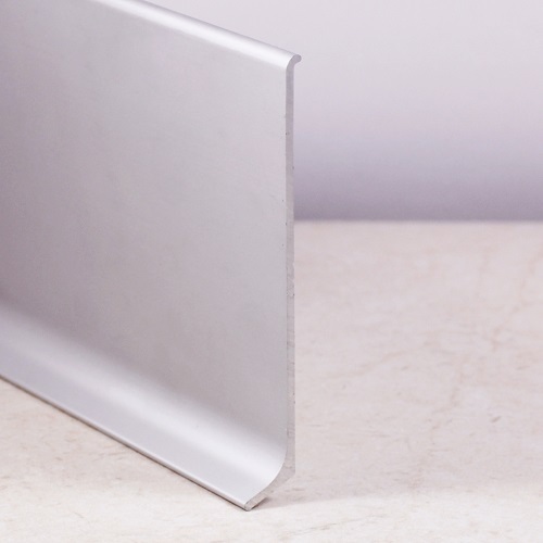 Ideal — Плинтус напольный Алюминиевый 80мм, 3метра, цвет-02-Серебро матовое (80x10x3000мм) 80-ПЛ-02