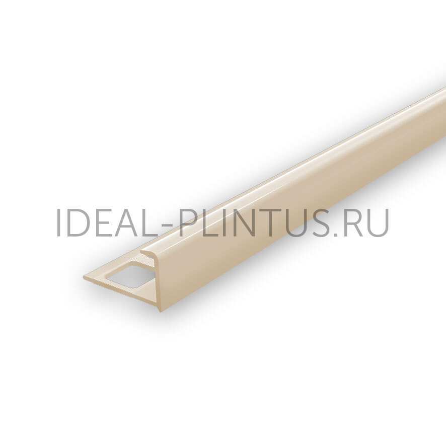 Ideal — Профиль для плитки наружный DECONIKA 8мм 2.5м Слоновая кость глянцевая ДПл8-Н-008-СЛК