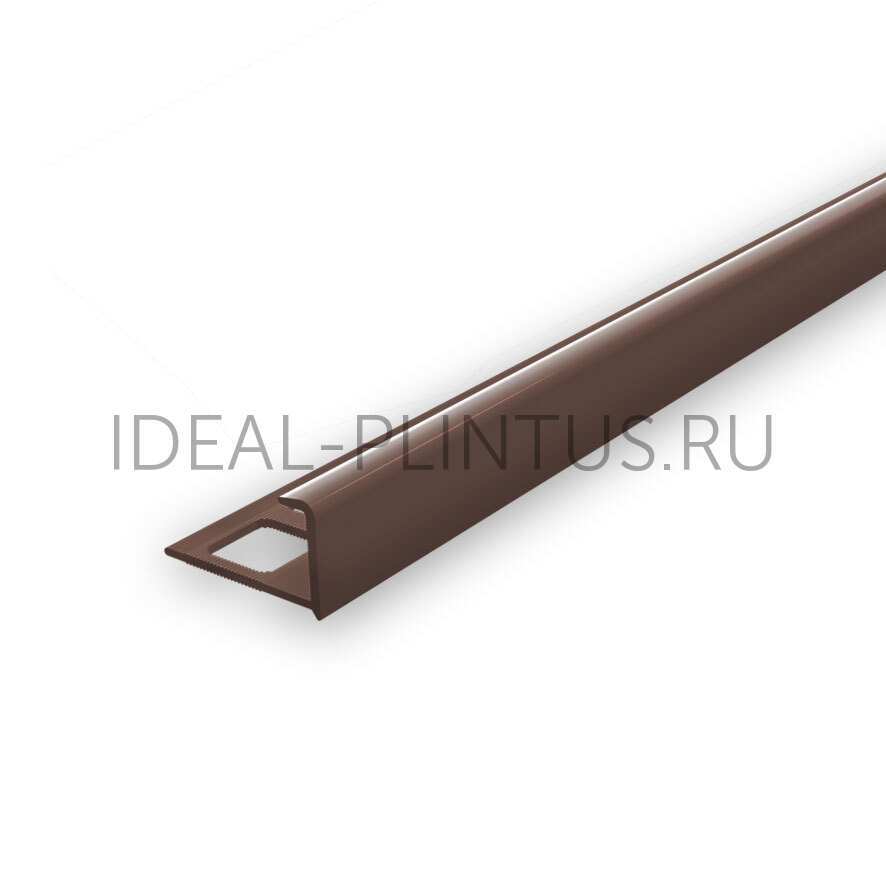 Ideal — Профиль для плитки наружный DECONIKA 8мм 2.5м Коричневый глянцевый ДПл8-Н-019-КОР