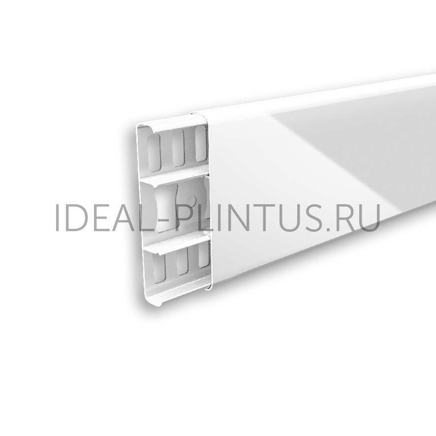 Ideal — Наличник Деконика с К/К 55х12х2200 мм. 001-Г Белый Глянцевый