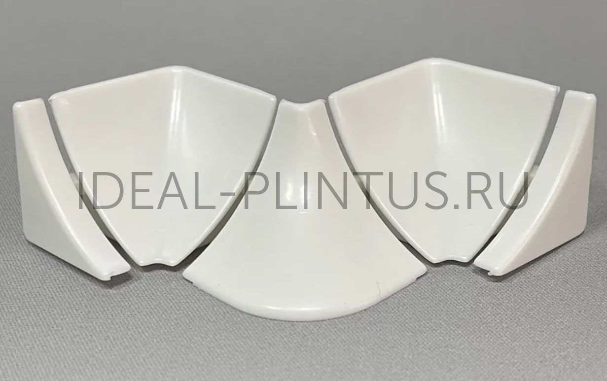 Ideal — Комплектующие плинтуса столешницы IDEAL - Белый 001 (набор, уг.вн-2, уг.нар -1, загл.1пара),